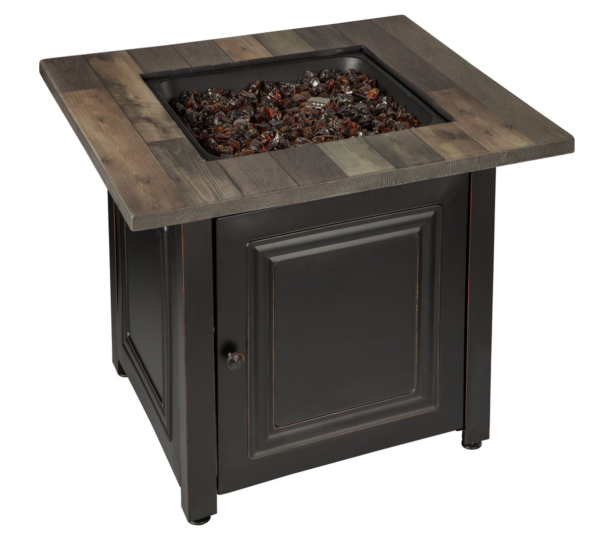 The Burlington, 30" LP Gas Outdoor Fire Pit with Printed Resin Mantel