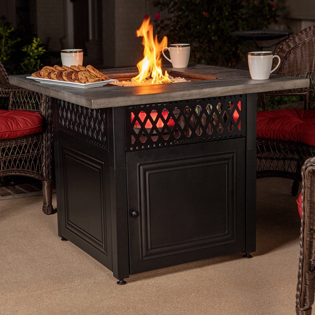 The Dakota, 37" Dual Heat LP Gas Outdoor Fire Pit/Patio Heater with Wo